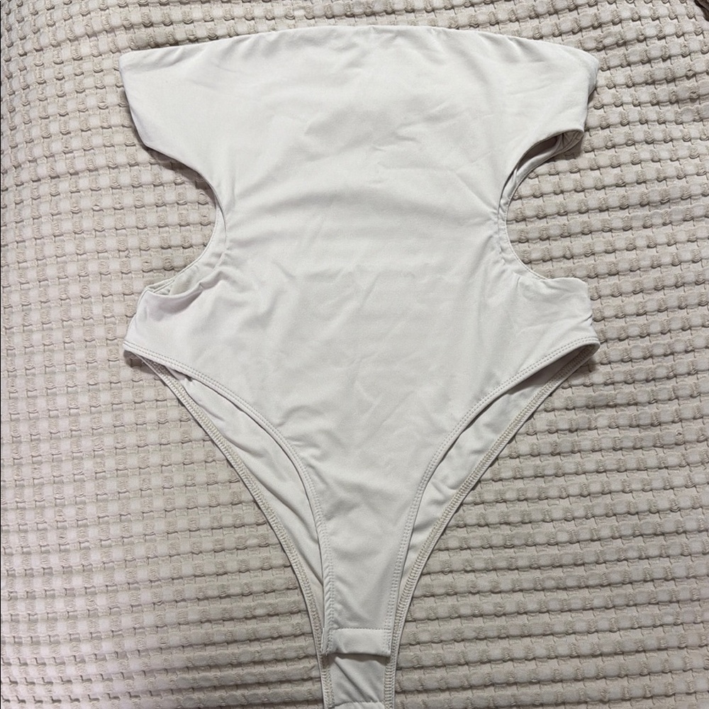 White Cut-Out One-Piece Swimsuit